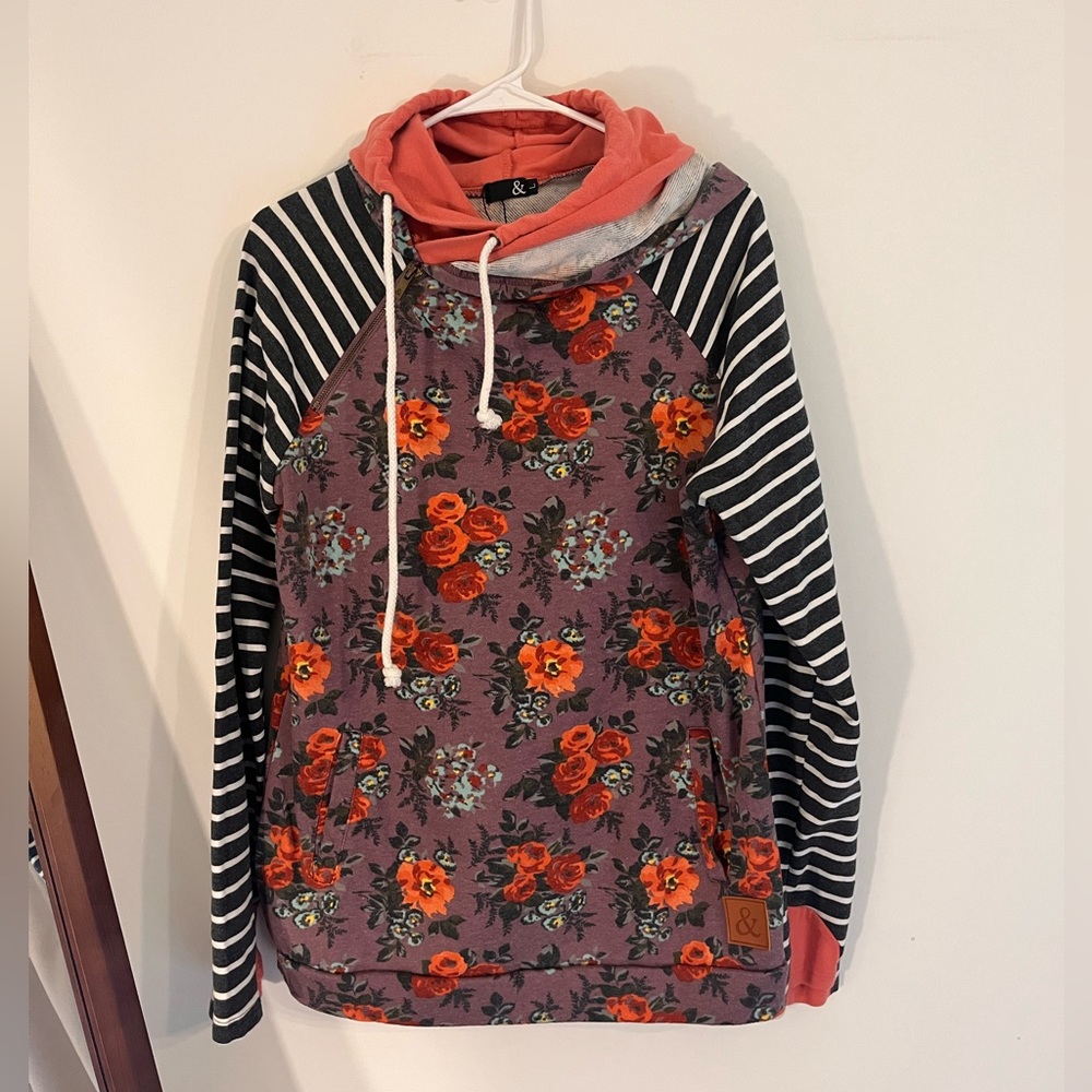 Ampersand ave double hooded sweatshirt floral